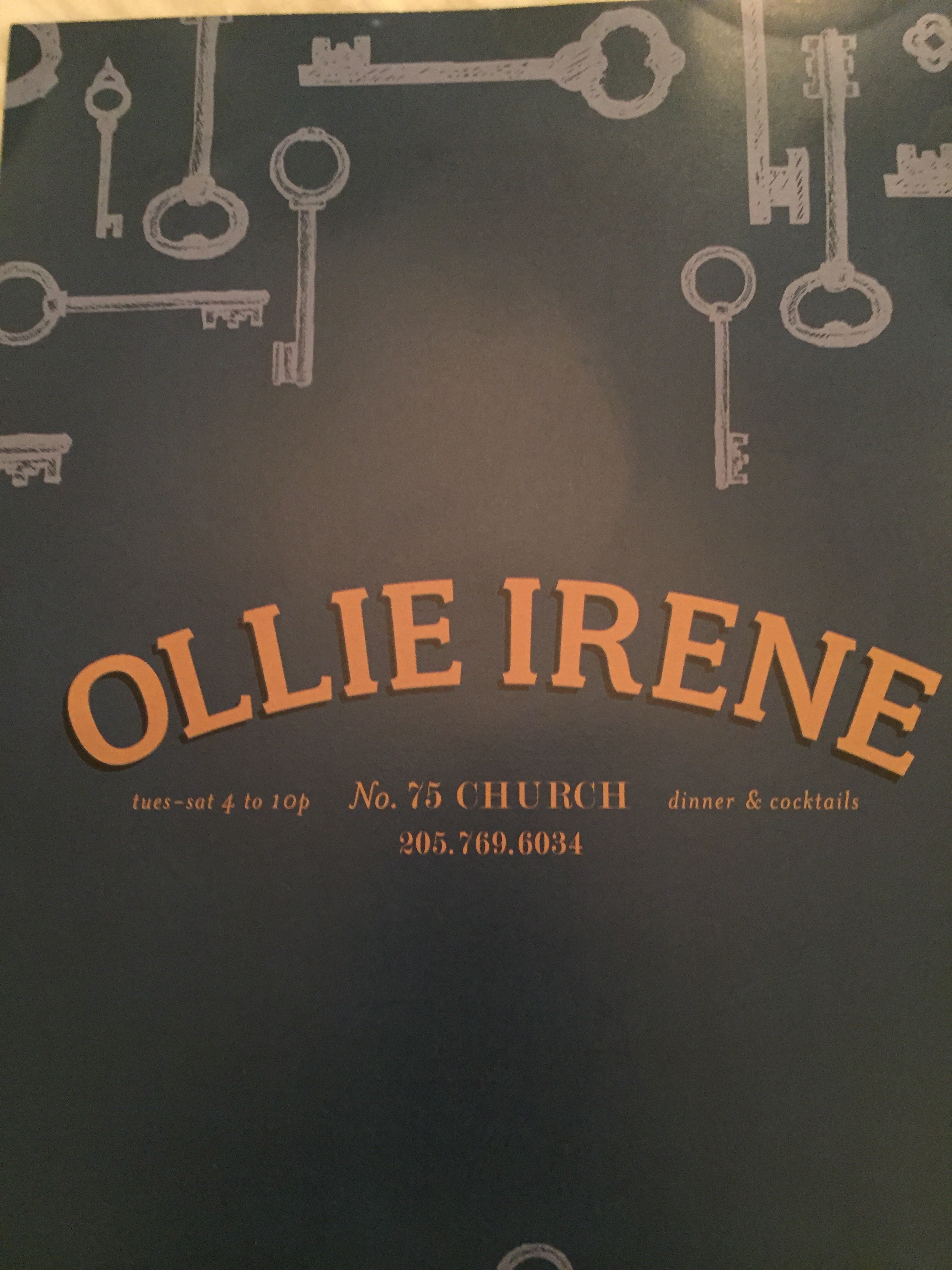 Ollie Irene Menu